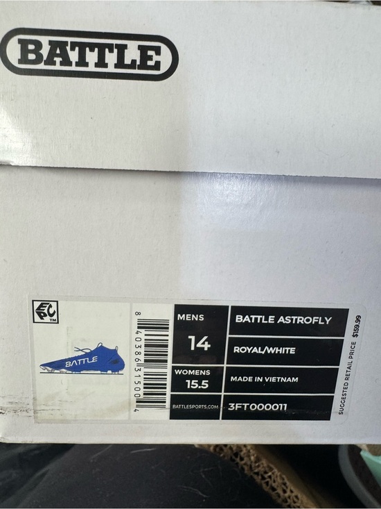 Battle AstroFly Football Cleats Men\'s Size 14 Royal Blue White New Featherlight main image 5
